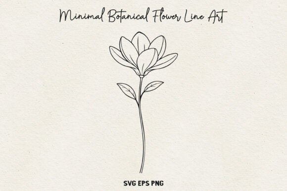 Botanical Flower SVG: A Modern Thin Line Floral Design