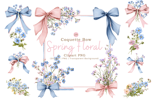 Coquette Bow & Spring Floral Clipart: A Designer's Guide to Elegance