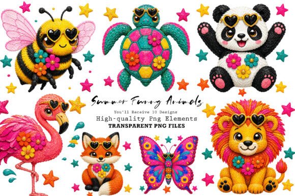 Cute Summer Animal Clipart Bundle: Versatile Design Assets