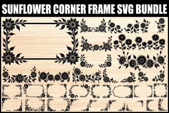 Elegant Sunflower Border SVG Pack: Crafting with Botanical Charm