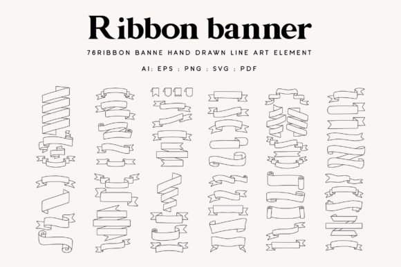 Elevate Designs with 70+ Ribbon Banner Elements