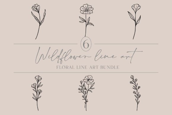 Embrace Nature's Charm: The Floral Line Art Bundle