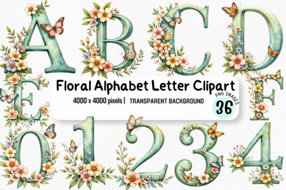 Floral Alphabet Letter Clipart Bundle: Elevate Your Creative Projects