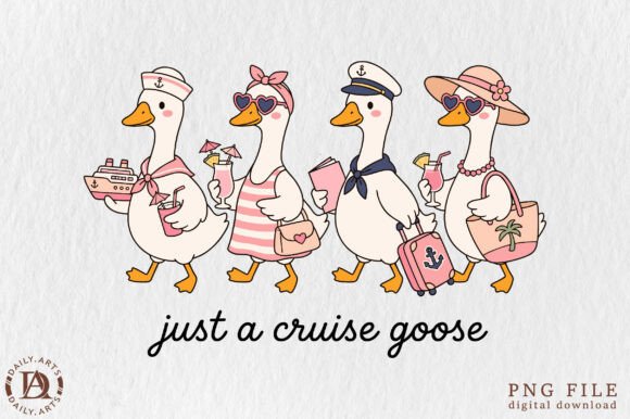 Just a Cruise Goose PNG: A Whimsical Design Asset