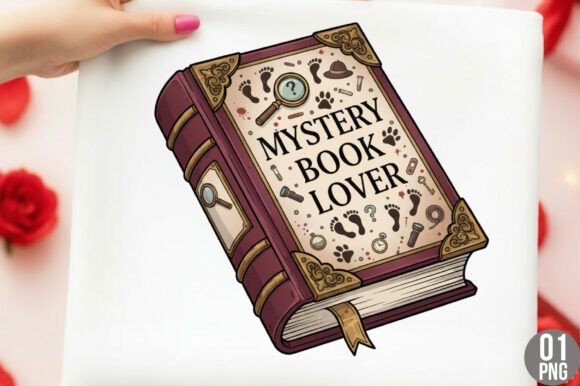 Mystery Book Lover PNG: A Cozy Bookish Design Asset