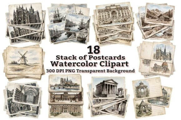 Timeless Charm for Modern Projects: The Vintage Travel Postcard Stack