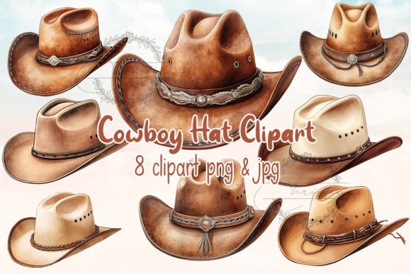 Unleash Western Charm with Cowboy Hat Watercolor Clipart