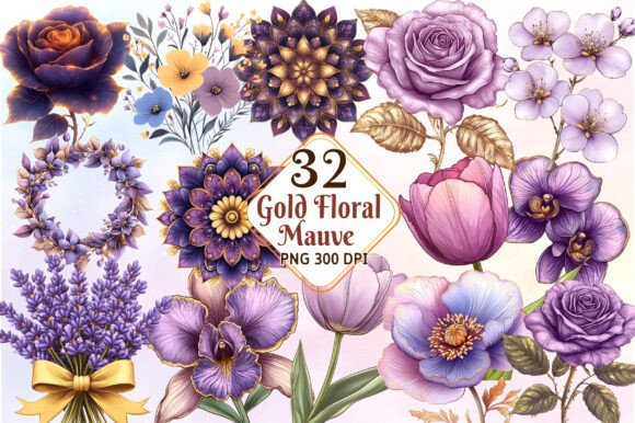 Unlocking Elegance: The Versatility of Mauve and Gold Floral Clipart