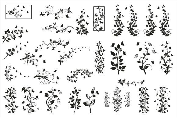 Vertical Floral Vine Silhouette: A Guide to Elegant Black Botanicals