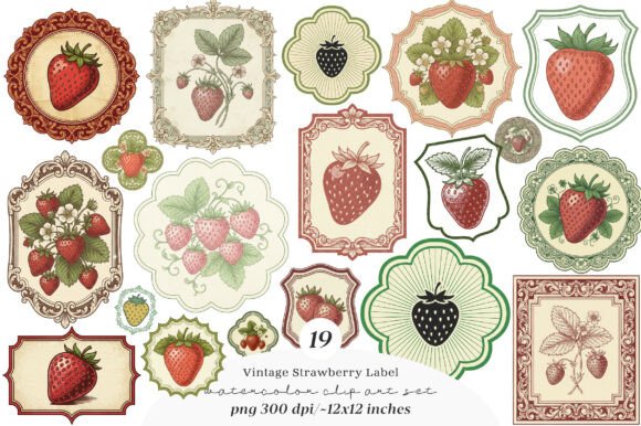 Vintage Strawberry Label Printable: A Sweet Nostalgic Design Asset