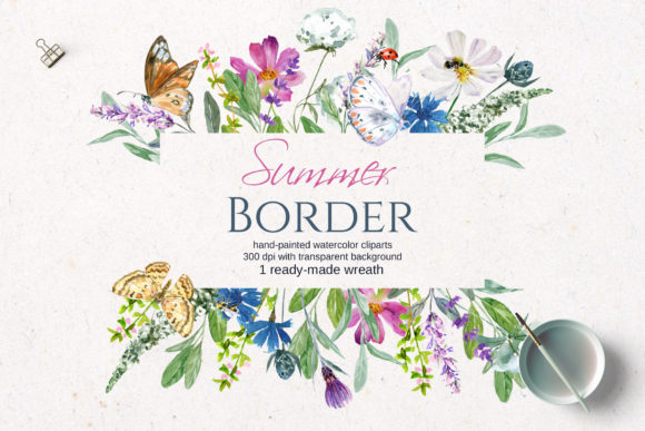 Wild Field Border: Authentic Hand-Drawn Charm for Your Designs